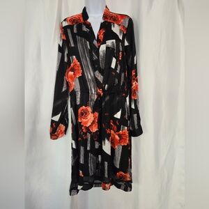 Simply Vera Trendy Red/Black Print Dress. Size M